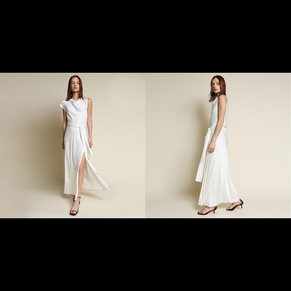 Beige Botany White Dress - Brand New